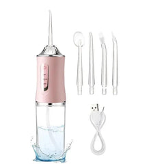 Rechargeable Electric Plaque Cleaner & Flosser with 4 Nozzles