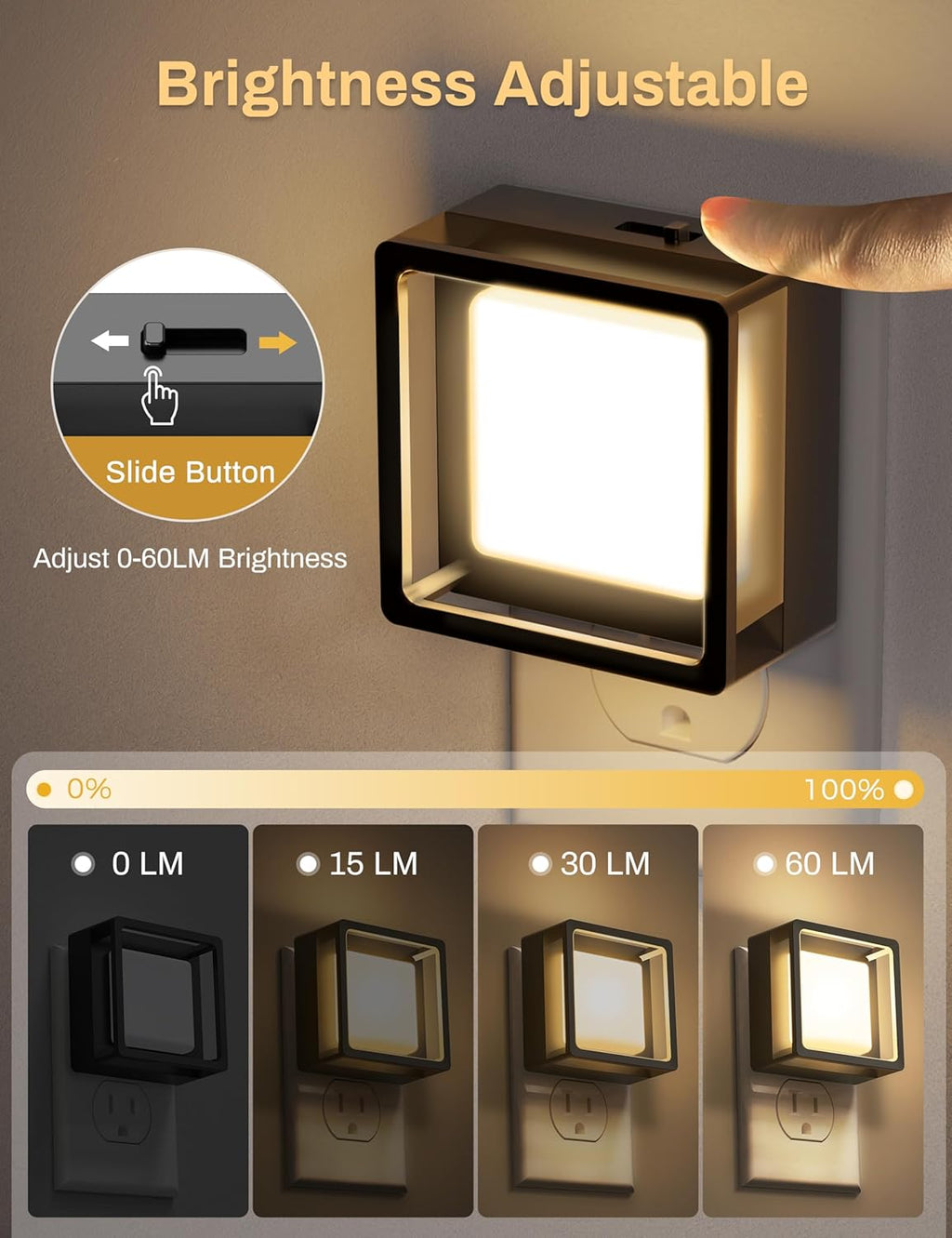 LED Night Light | Dusk-to-Dawn Sensor - Energy Efficient LED Lighting for Home or Office Use