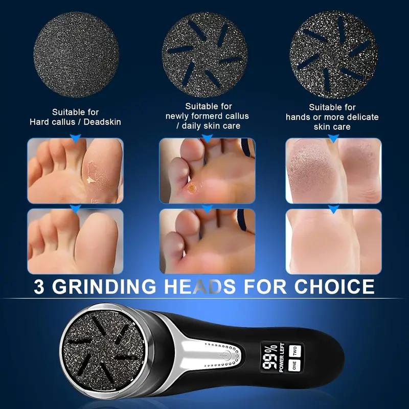Electric Callus Remover for Feet with 10pcs Foot Grinding Tool - Portable Pedicure Kit Manicure Nail Set Brush Cleansing Cleanser, Water Proof, Foot File Tool Disposable Foot File