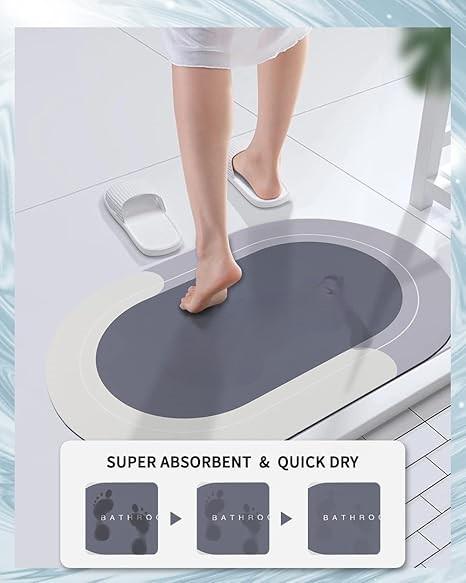 Non Slip Bathroom Rugs - Super Absorbent Rubber Bath Mats for Bathroom