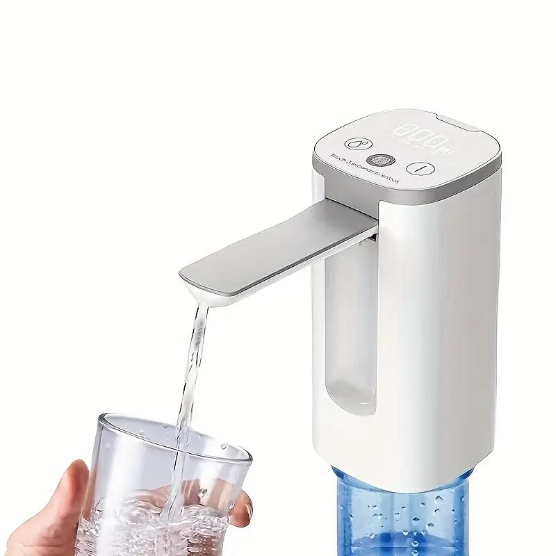Water Dispenser Pump(1pc), Portable Smart Water Bottle Dispenser Pump, for Universal 3-5 Gallon Bottles, with Digital Display, Rechargeable Electric Water Dispenser Pump, Drinking Utensils for Home, Office, Kitchen, Outdoor Drinkware