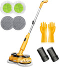ZYLER 20V Cordless Multifunction Electric Mop, 2-in-1 Spin Mop & Floor Scrubber with LED Light, Water Spray, 800 RPM, Adjustable Handle, Durable Portable Cleaner for Hardwood, Tile, Vinyl (30kg Load Capacity, LED Display)