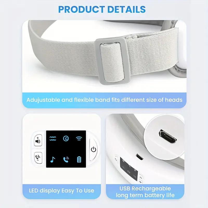 Intelligent Eye Massager with Pneumatic And Vibration Massage, Hot Compress, Music, And Various Massage Modes, Portable
