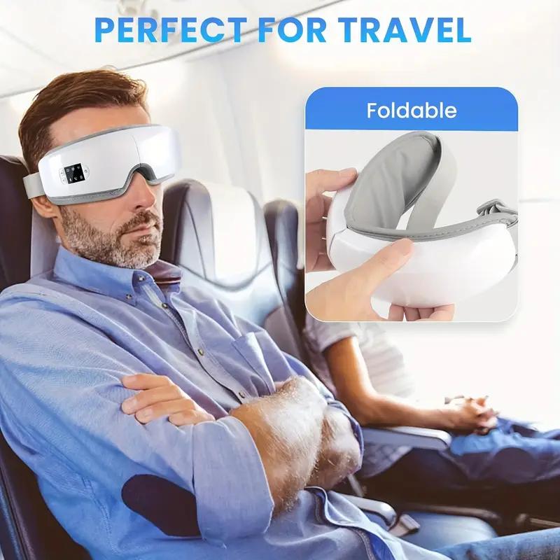 Intelligent Eye Massager with Pneumatic And Vibration Massage, Hot Compress, Music, And Various Massage Modes, Portable