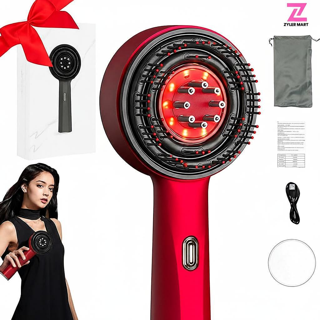 ZYLER Electric Scalp Massager Comb with Oil Diffuser, Cordless Waterproof Hair Brush with 3 Modes for Head Relaxation, Gift for Men & Women, Diffuser Hair Brushes & Combs