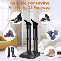 Boot Dryer, Silent Shoe Dryer & Warmer for Gloves and Gear, Detachable Racks, Quick Drying, Fanless, Helps Reduce Odor, 2 Boot Warmer for Ski Shoes, Hats, Socks
