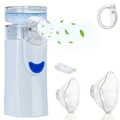 Compact Portable Nebulizer, Mesh Nebulizer, Auto-Cleaning Handheld Nebulizer, Two Ways to Use for Adults And Children with Respiratory Problems, for Home, Office, Outdoor