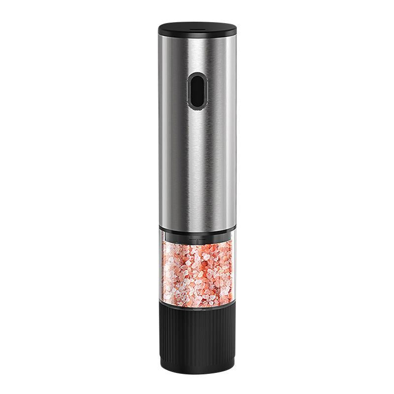 Modern 2-Pc Cordless Gravity Electric Salt & Pepper Grinders Set - Salt and Pepper Shaker, Battery-Operated, Automatic Operation, LED Light, Adjustable Coar., Ceramic Grinder, Large Capacity, 8.78x5.35x2.72 inches Home Kitchen BBQ Utensils, Auto Gri