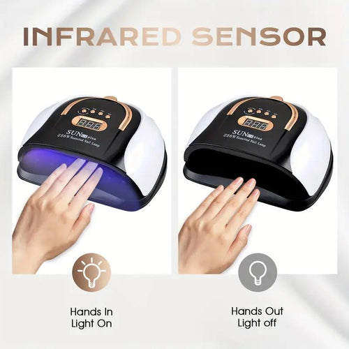 256W High-Power UV LED Nail Lamp with 4 Timer Settings