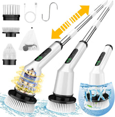 Q2 Pro Electric Spin Scrubber with Two Batteries IPX7 Waterproof Cleaning Brush for Bath, Tub, Tile, Floor & Shower, Durable Household Item