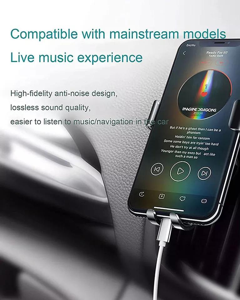 For iPhone Audio Cable Adapter 8 Pin to 3.5mm AUX Audio Car Adapter Cord Accessories Portable Connector Mp3 Aluminum Headphone