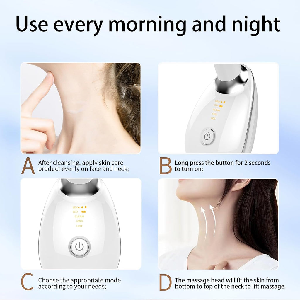 3-in-1 Face Sculpting Tool – Portable Electric Facial Massager with Heating, 3 Massage Modes & Ergonomic 160° Design