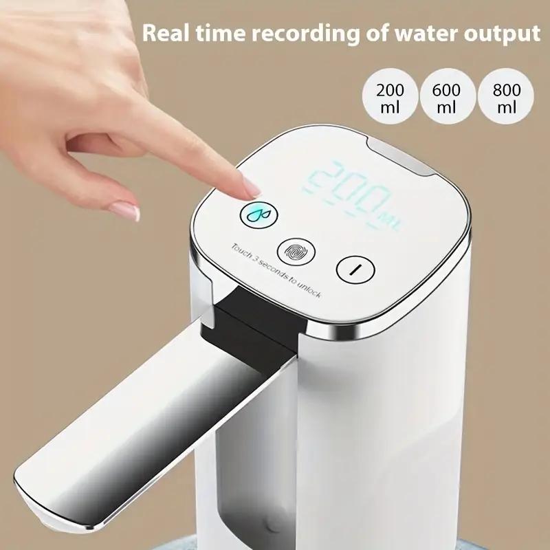 Water Dispenser Pump(1pc), Portable Smart Water Bottle Dispenser Pump, for Universal 3-5 Gallon Bottles, with Digital Display, Rechargeable Electric Water Dispenser Pump, Drinking Utensils for Home, Office, Kitchen, Outdoor Drinkware