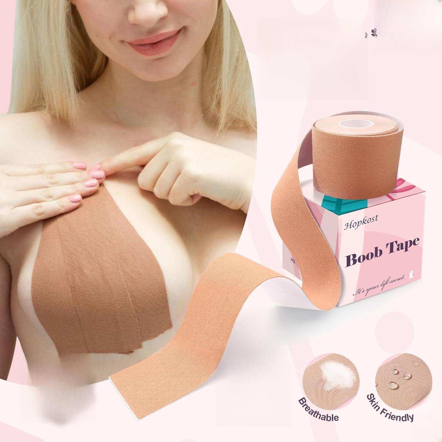 Boob Tape Breast Lift Tape for Large Breasts with 2 Pcs Nipple Covers Invisible Boobtape for A-G Cup