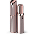 Facial Hair Remover for Women – Rose Gold Mini Electric Trimmer with 18K Gold Blade, LED Light & Painless Precision