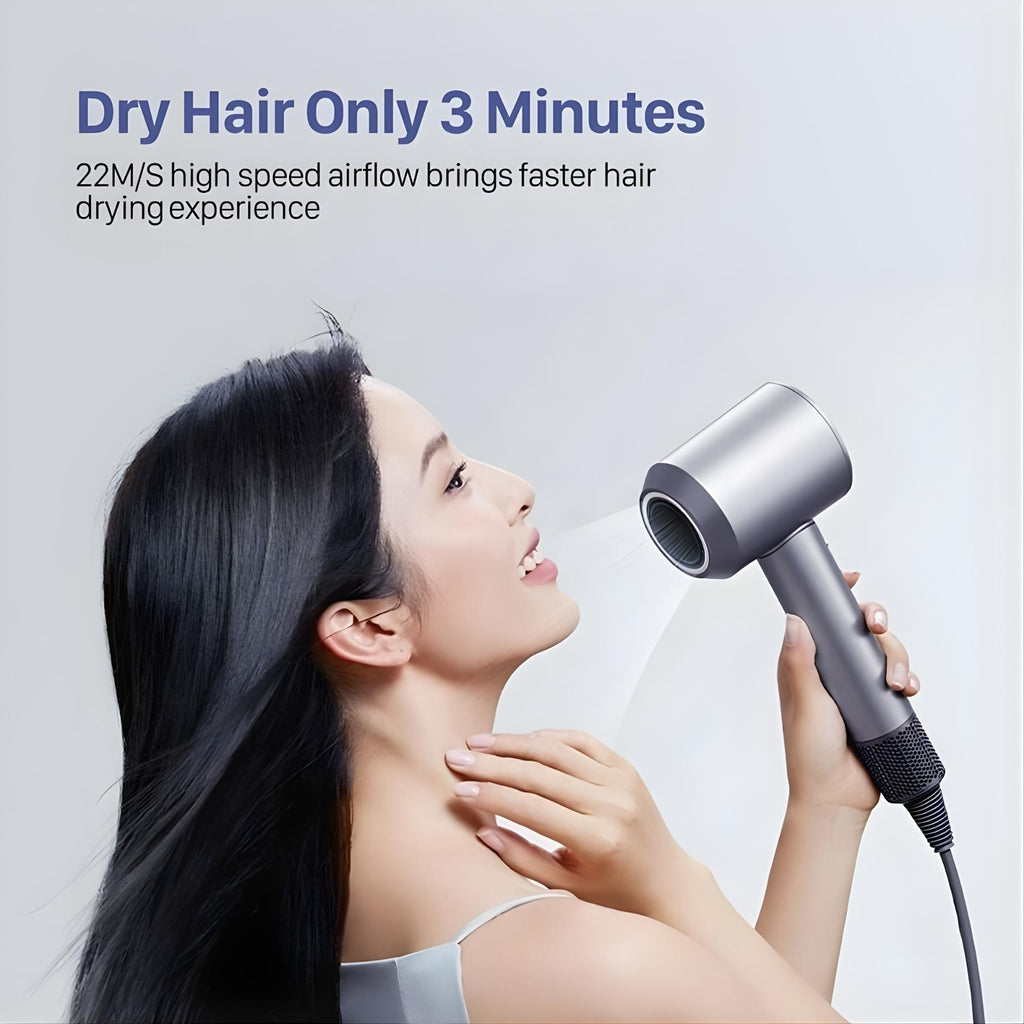 ZYLER Professional High-Speed Corded Plug Hair Dryer with Digital Display, ABS Body, 75 Settings, Detangling Multi-Styling for Curly Hair, 12 x 4.7 x 4.3 inches, Curling, Adjustable Speed, Customization