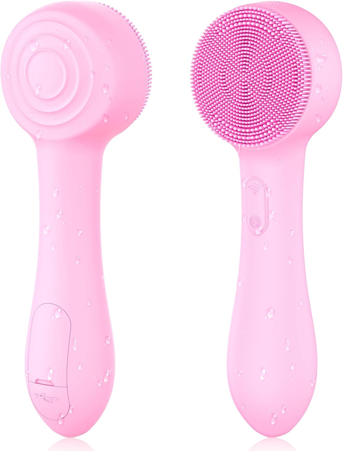 Facial Cleansing Brush Silicone Face Scrubber Waterproof Rechargeable Exfoliator Massage Device for Men & Women, Deep Pore Cleansing, Exfoliating, Removing Blackhead Electric Face Scrub Brush