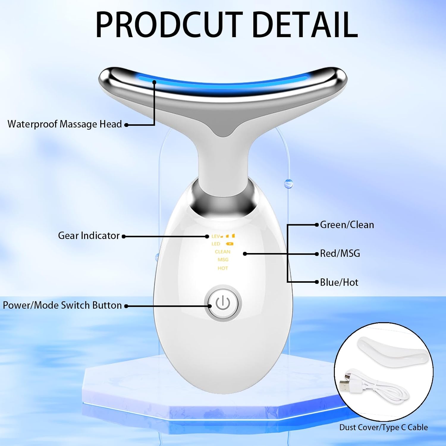 Face Sculpting Tool | Portable 3 in 1 Facial Device for Daily Skin Care | White