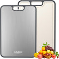 2-in-1 Titanium Cutting Board – Food-Grade Pure Titanium & Wheat Straw PP, Dishwasher Safe, Large 16x11"