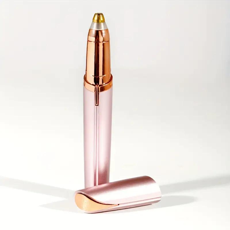 USB-Powered Eyebrow Trimmer for Women – Painless Hair Removal Pen with LED Light, Multi-Functional Facial Shaver for Eyebrows, Nose, Lip & Face, Compact & Sleek Design, Metallic Finish, Beauty Tool for Home, Travel & Grooming