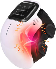Knee Massager,Cordless Knee Massager with Heat, Relax, Heating Pad, Knee Massage Helps Joint Stiff and Discomfort,3 Levels Heat & Vibration,10 Min Auto Off, LED Touch, Long Knee Straps 18.9 in, Adjustable Brace, Portable Relaxation. Gift