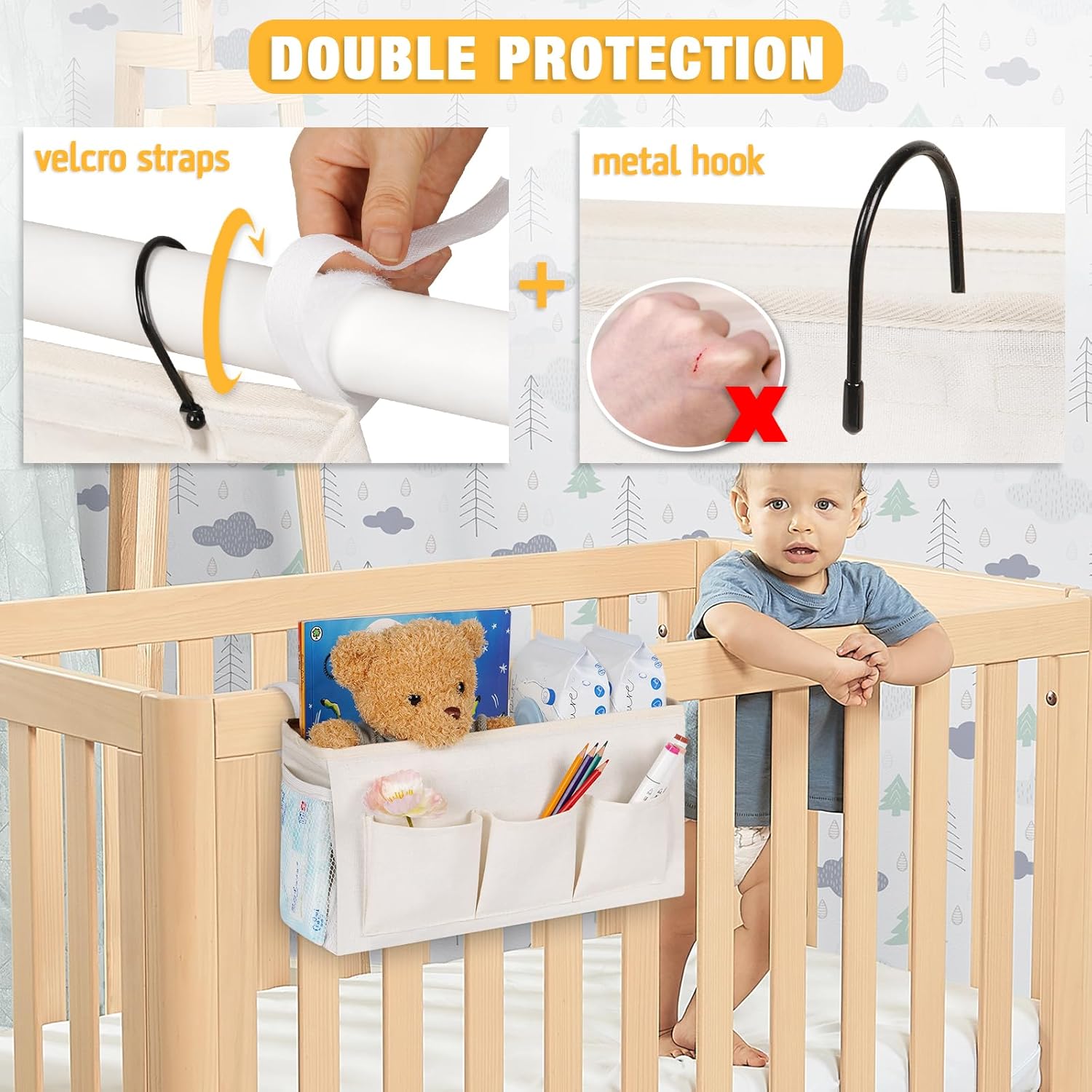 Zyler's Hanging Bedside Organizer Caddy