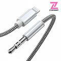 Lightning to AUX Auxiliary Input Cable - Nylon Braided 3.3ft Electronic Cord for iPhone 14/13/12/11/XR/X/8/7 Smartphone, Cellphone, Mobile Device, Plug-in Car Accessory for Stable Connection, 3.3Ft Car Reach, Car Stereo Hookup