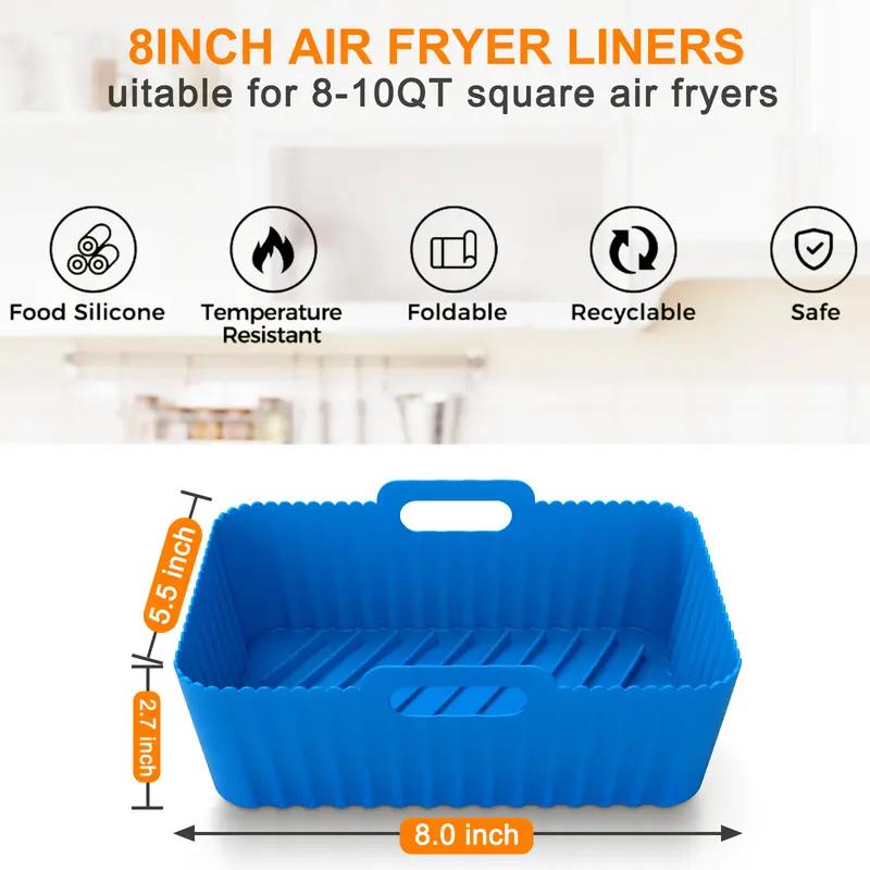 2 Pack Silicone Air Fryer Liners Square