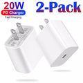 2PC 20W Fast USB-C Wall Charger Block