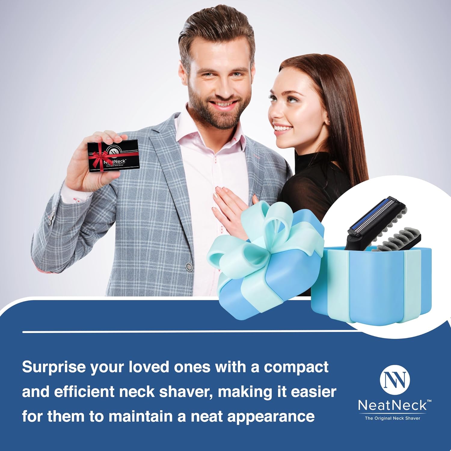 Precision Neck Shaver for Men and Women - Compact & Comfortable Grip with 3 Disposables Razor Blades - Smooth Shave for Harry Necks - Portable Design, Up to 30 Uses - Helps Sensitive Skin