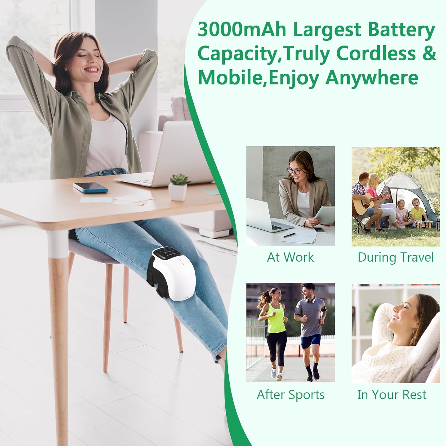 Knee Massager,Cordless Knee Massager with Heat