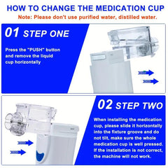Compact Portable Nebulizer, Mesh Nebulizer, Auto-Cleaning Handheld Nebulizer, Two Ways to Use for Adults And Children with Respiratory Problems, for Home, Office, Outdoor