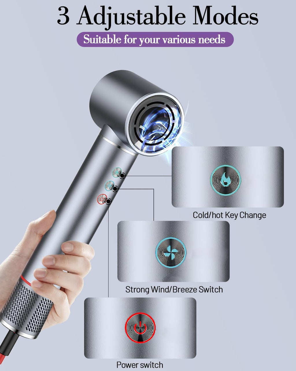 Negative Ionic 5 in 1 Hot Air Brush