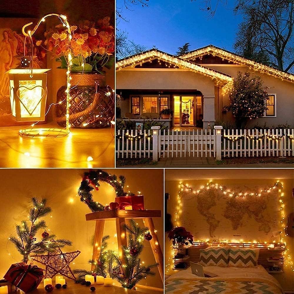 ZYLER 32.8ft USB-Powered Waterproof Copper Wire LED Fairy Light Strips - USB Charger Compatible, Outdoor Aesthetic Decorative Strips for Garden, Party Strips to Light Up Your Space